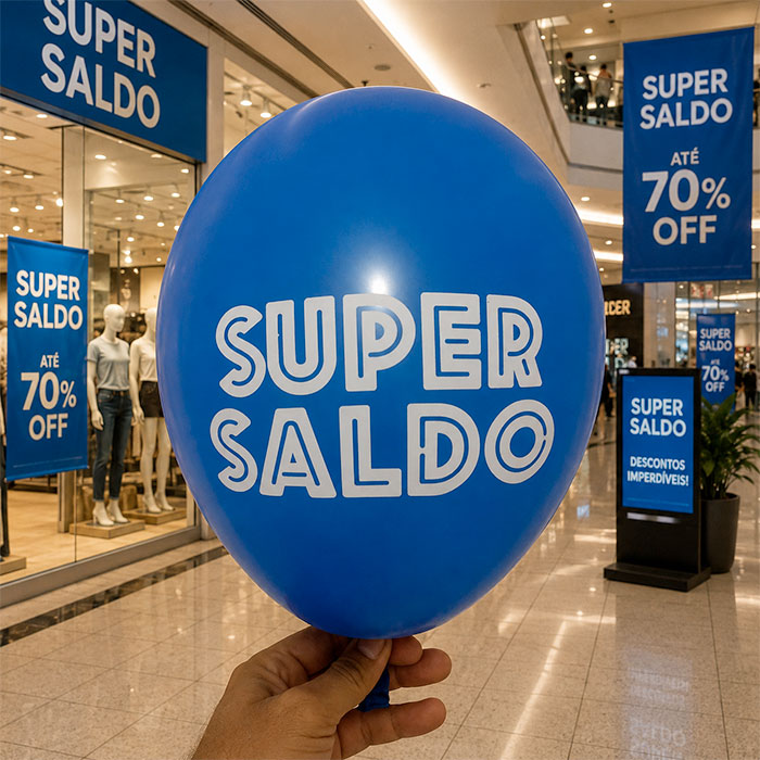 Balões personalizados para eventos corporativos, lojas e ativação de marca