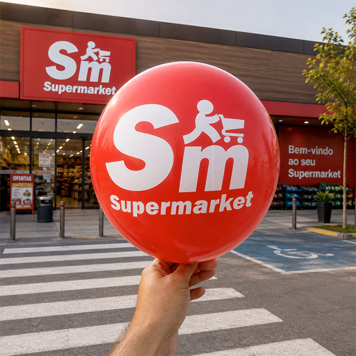 Balões de látex personalizados para lojas, promoções comerciais e divulgação de marcas