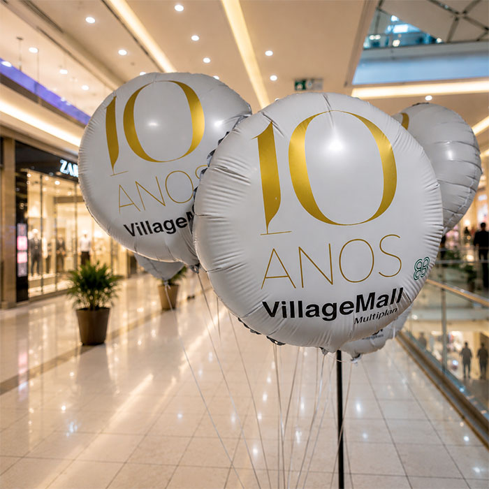 Balões metalizados personalizados com logotipo para campanhas promocionais e inauguração de lojas